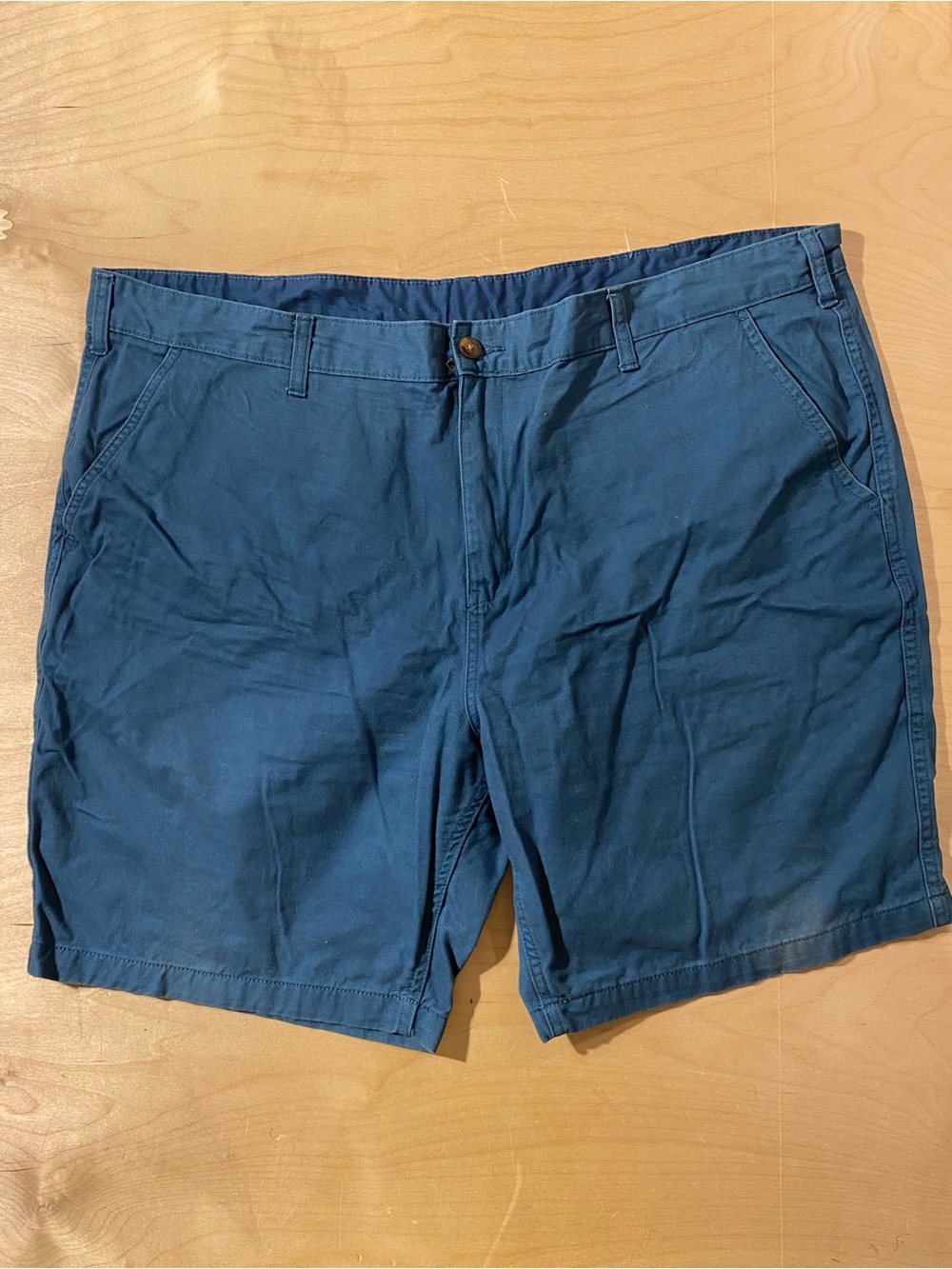 Faded Glory Teal Blue Flat Front Cotton Shorts 46 (SX)